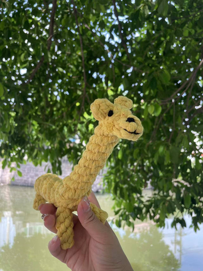 Handmade Sustainable Giraffe Dog Rope Toy