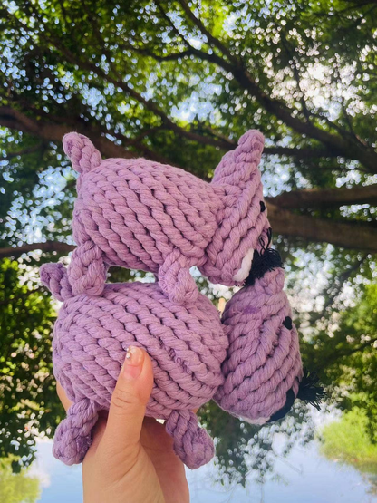 Handmade Sustainable Hippo Dog Rope Toy