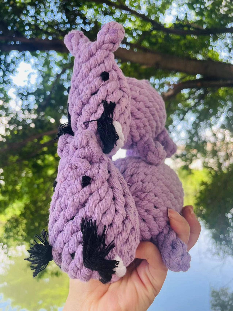 Handmade Sustainable Hippo Dog Rope Toy