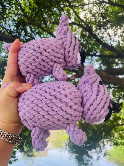 Handmade Sustainable Hippo Dog Rope Toy