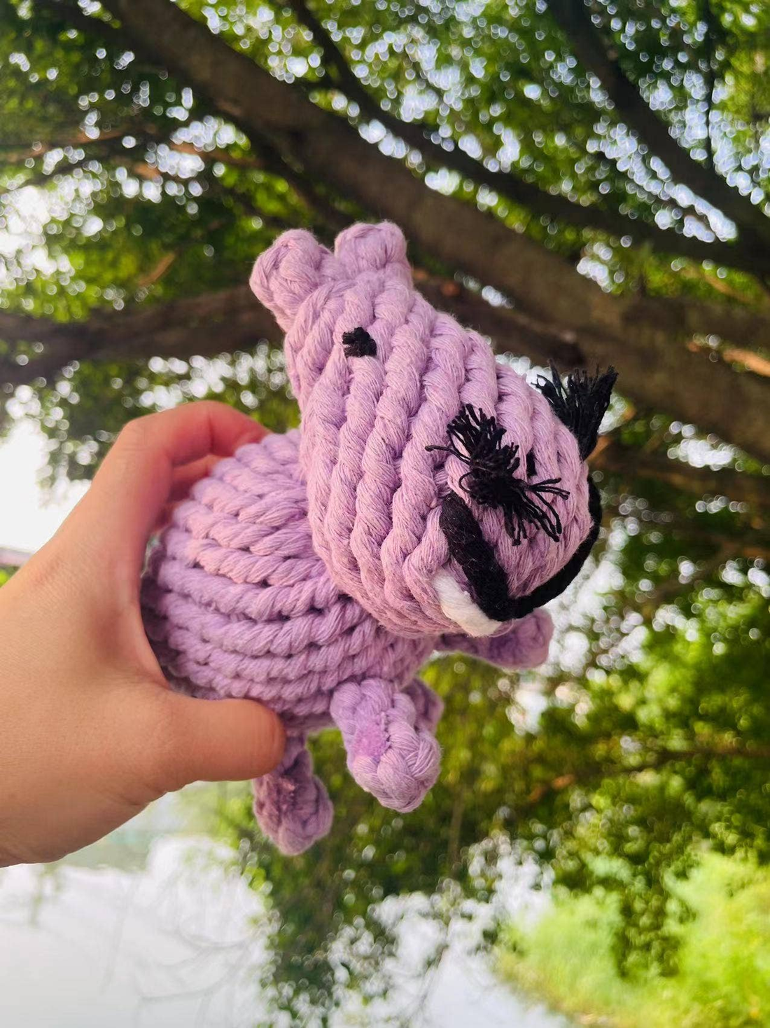 Handmade Sustainable Large Hippo Dog Rope Toy