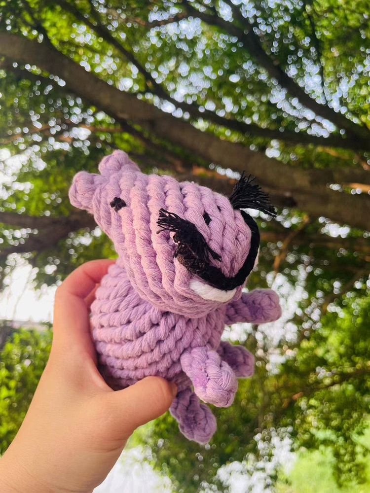 Handmade Sustainable Large Hippo Dog Rope Toy