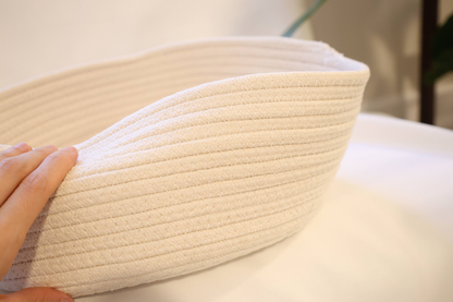 Handmade Sustainable Natural White Cotton Rope Basket