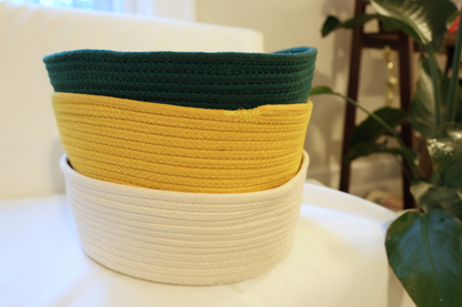 Handmade Sustainable Natural White Cotton Rope Basket