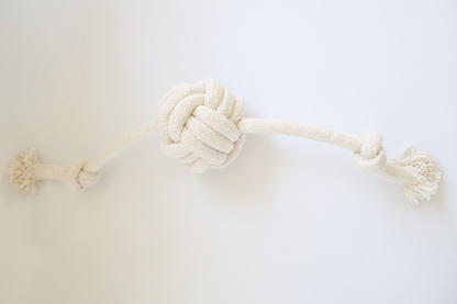 Handmade Sustainable Natural White Rope Dog Toy Set, 4-Piece
