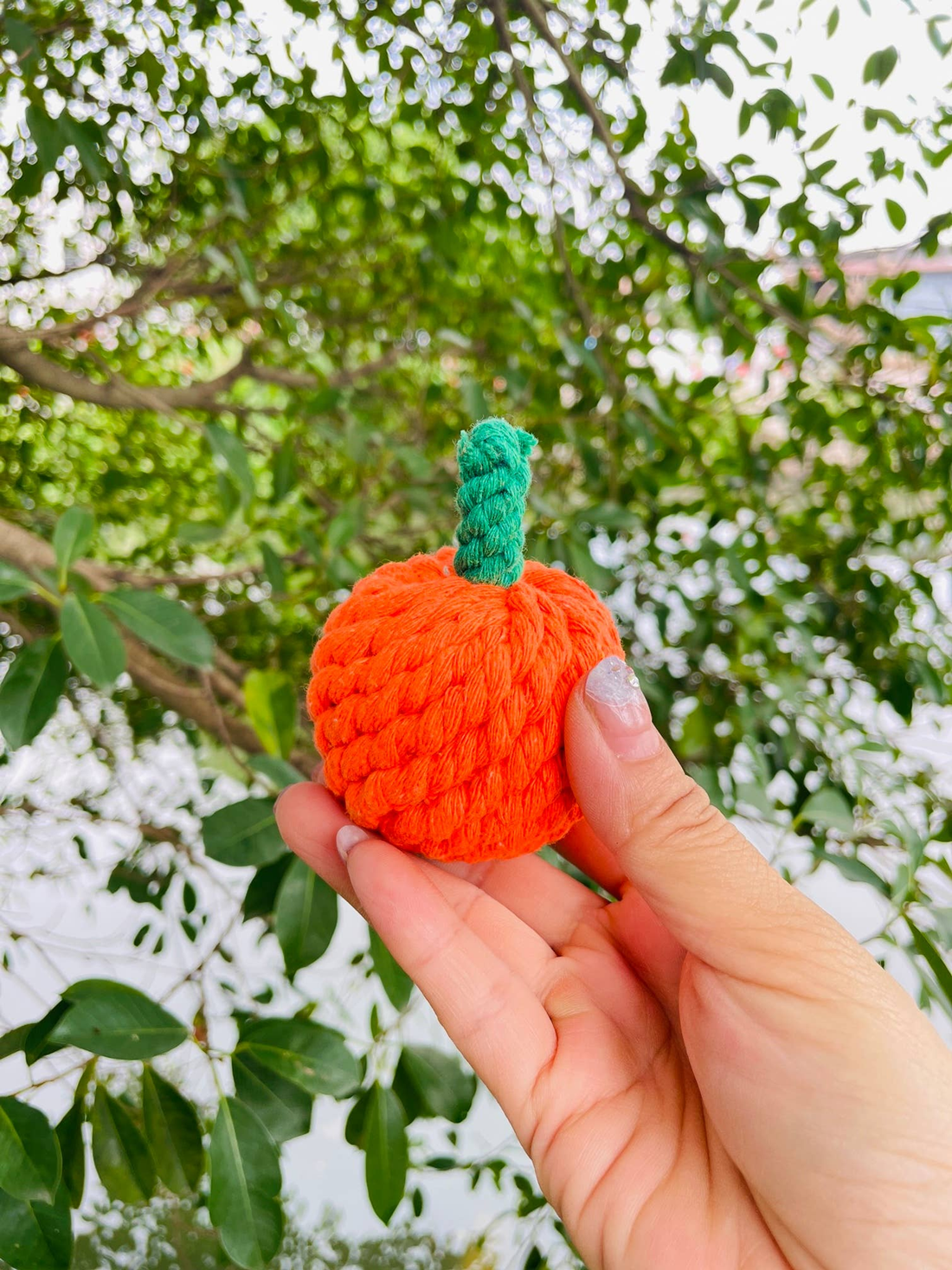Handmade Sustainable Orange Rope Chew Toy for Small Pets