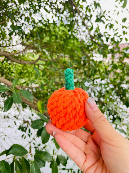 Handmade Sustainable Orange Rope Chew Toy for Small Pets