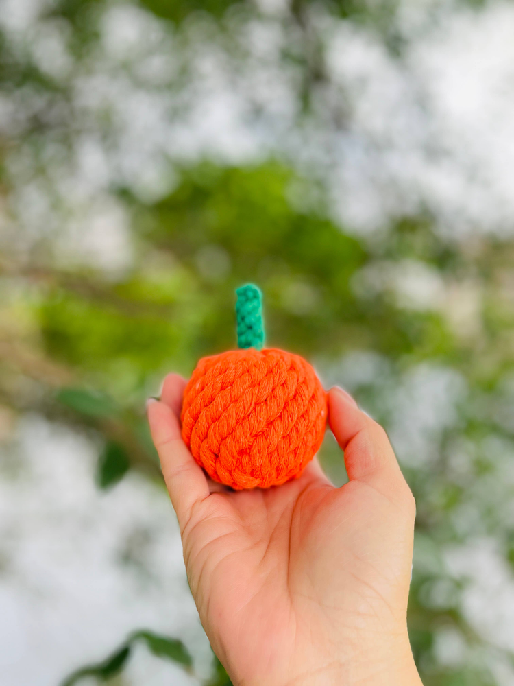 Handmade Sustainable Orange Rope Chew Toy for Small Pets