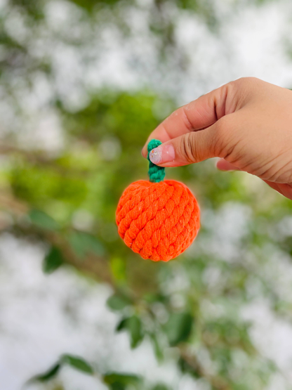 Handmade Sustainable Orange Rope Chew Toy for Small Pets