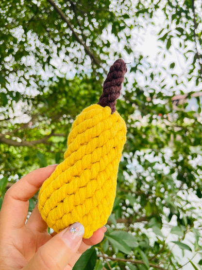 Handmade Sustainable Pear Rope Chew Toy for Puppies