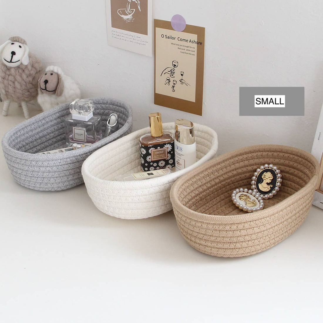 Handmade Sustainable Rope Basket Organizer