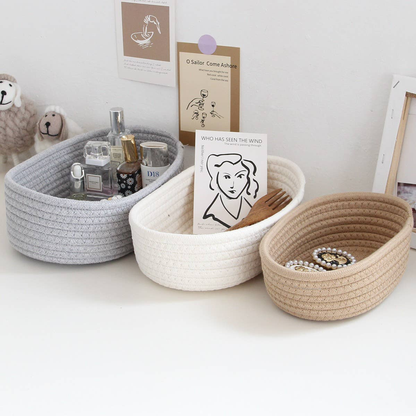 Handmade Sustainable Rope Basket Organizer