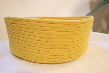Handmade Sustainable Yellow Cotton Rope Basket