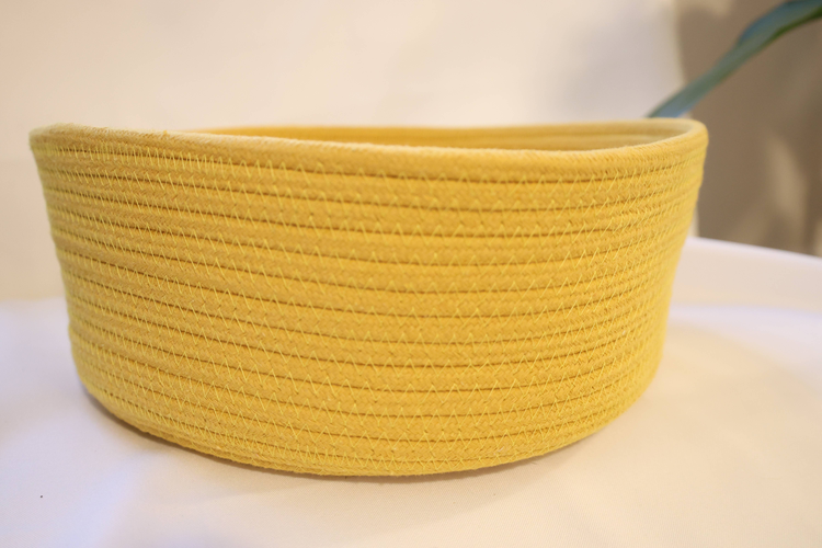Handmade Sustainable Yellow Cotton Rope Basket