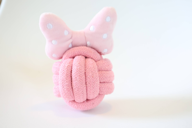 Kawaii Bowknot Rope Ball Handmade Eco-Friendly Dog Toy