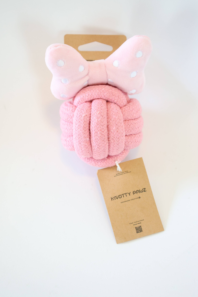 Kawaii Bowknot Rope Ball Handmade Eco-Friendly Dog Toy