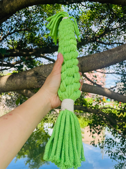 Large Apple Green Handmade Macrame Candy Rope for Big Dogs
