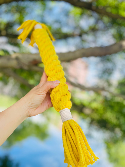Large Gold Yellow Handmade Macrame Candy Rope for Big Dogs