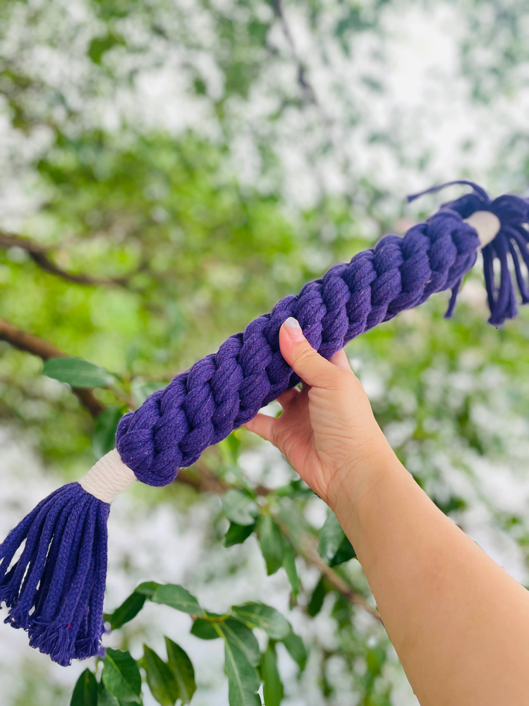 Large Purple Handmade Macrame Candy Rope for Big Dogs