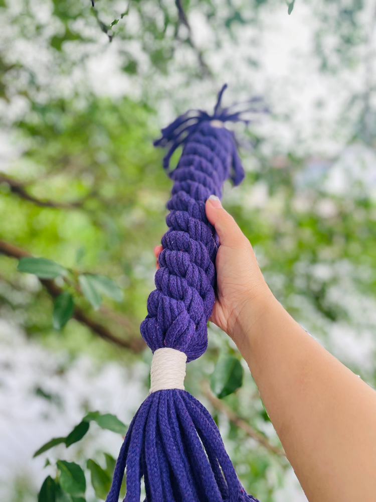 Large Purple Handmade Macrame Candy Rope for Big Dogs
