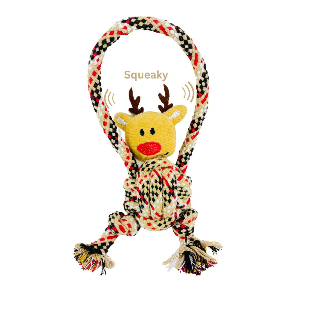 Eco Deer Cotton Knotted Rope Dog Chew Toy 3-in-1