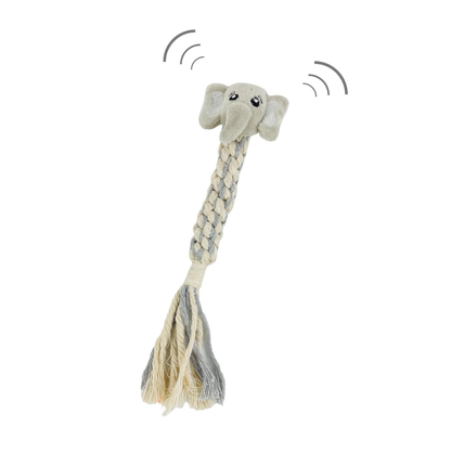 Eco Elephant Dog Rope Plush Squeaky Tug Toy