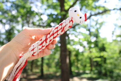Eco Kitty Plush Squeaky Rope Dog Toy for Puppies