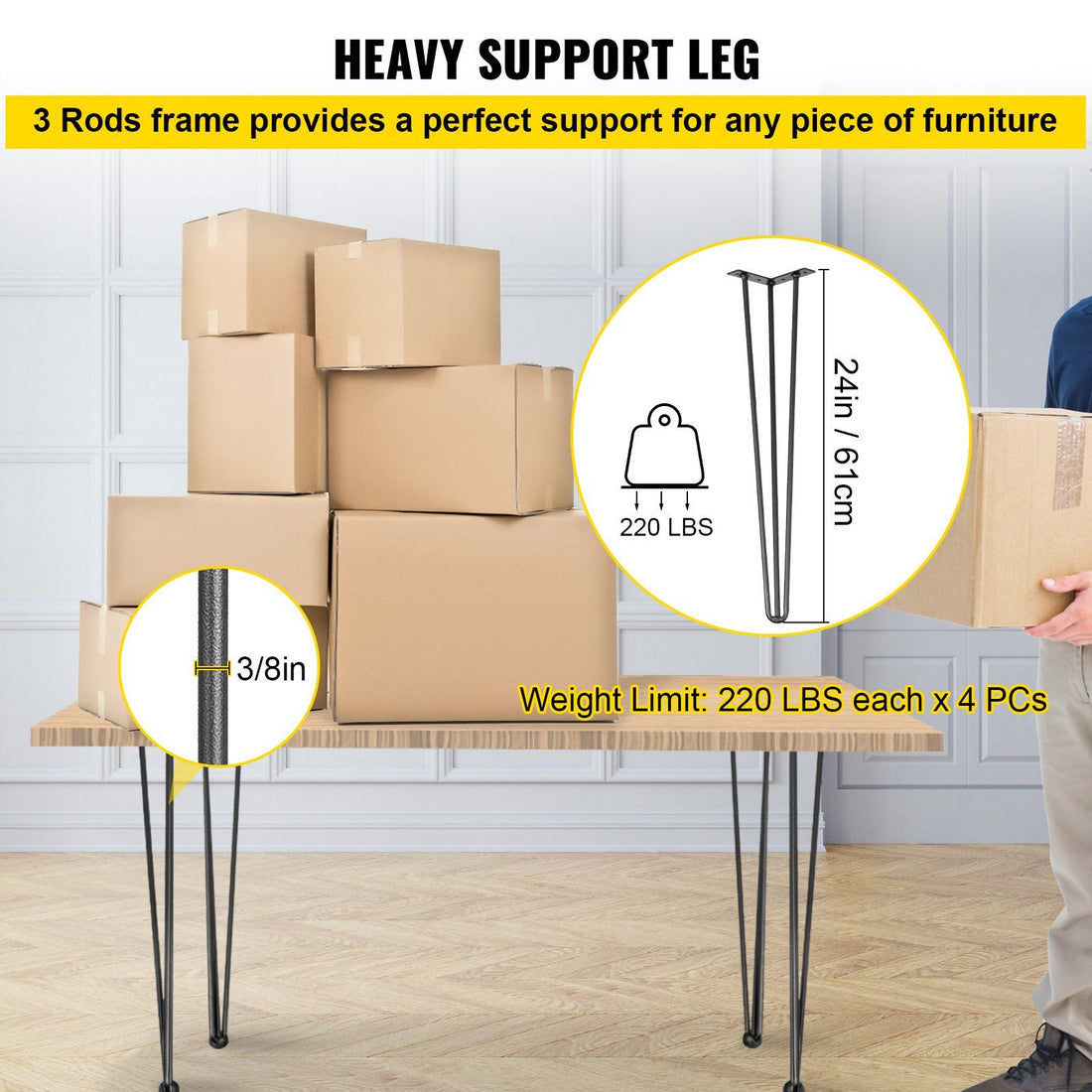 24 inch hairpin table legs dimensions diagram