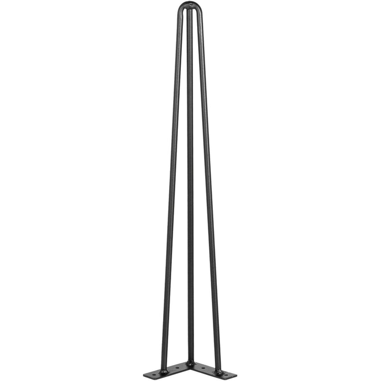 24 inch hairpin table legs installed under a desk