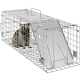24 inch live animal cage trap door open view
