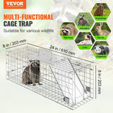 24 inch live animal cage trap trigger plate detail