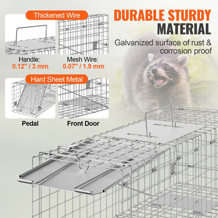 24 inch live animal cage trap folded for storage