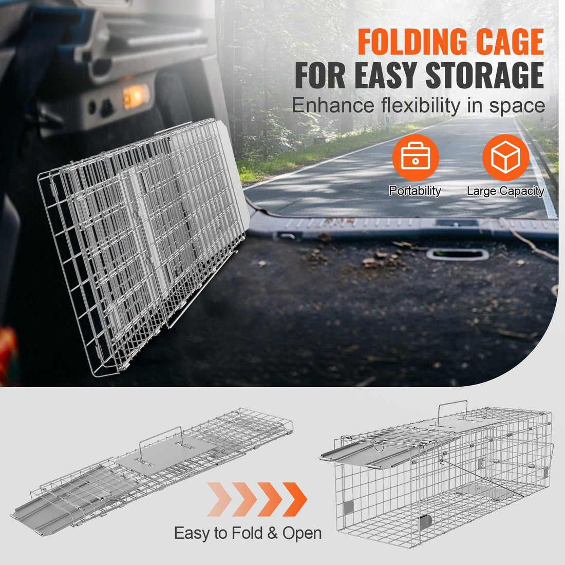 24 inch live animal cage trap dimensions illustration