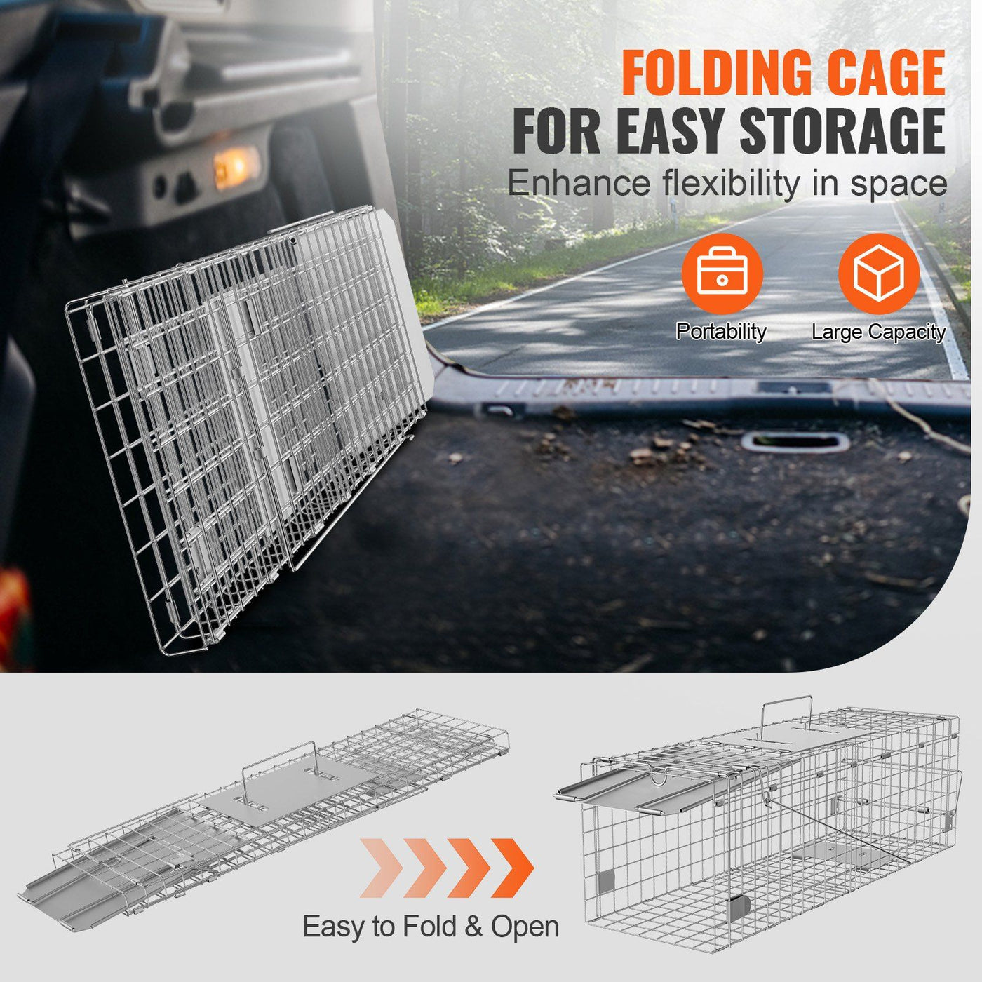 24 inch live animal cage trap dimensions illustration