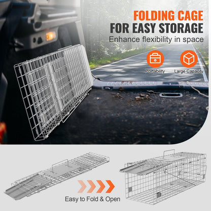 24 inch live animal cage trap dimensions illustration