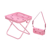 Portable Folding Stool Cherry Print Outdoor Chair