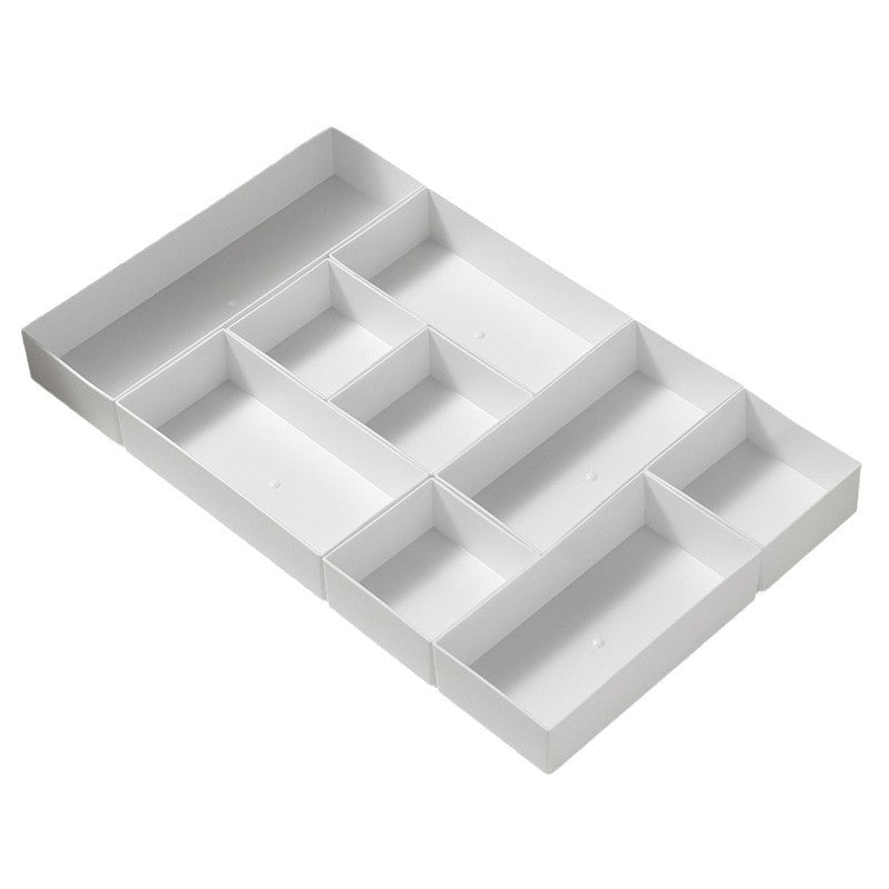 White stackable open plastic desktop storage boxes, photo 5