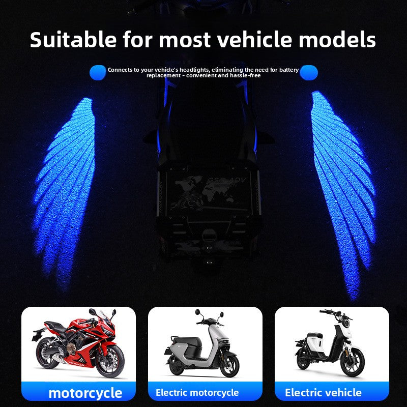 Motorcycle Floor Lamp Angel Wing Projection Lamp Welcome Lamp