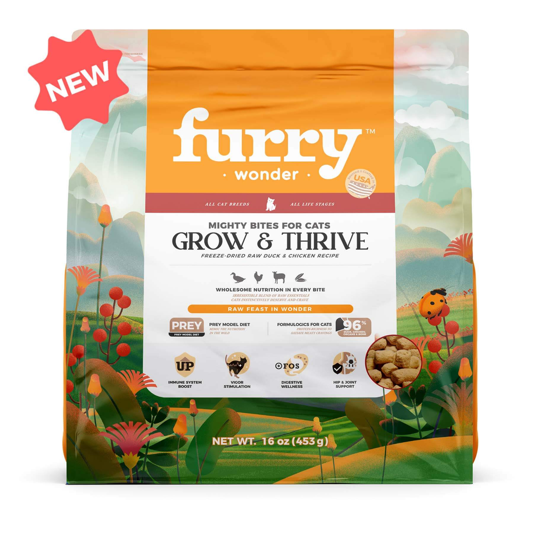 Pet Wonder Grow & Thrive Freeze-Dried Duck & Chicken Cat Food