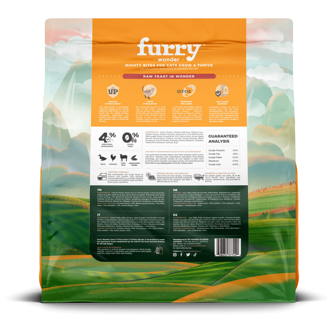 Pet Wonder Grow & Thrive Freeze-Dried Duck & Chicken Cat Food