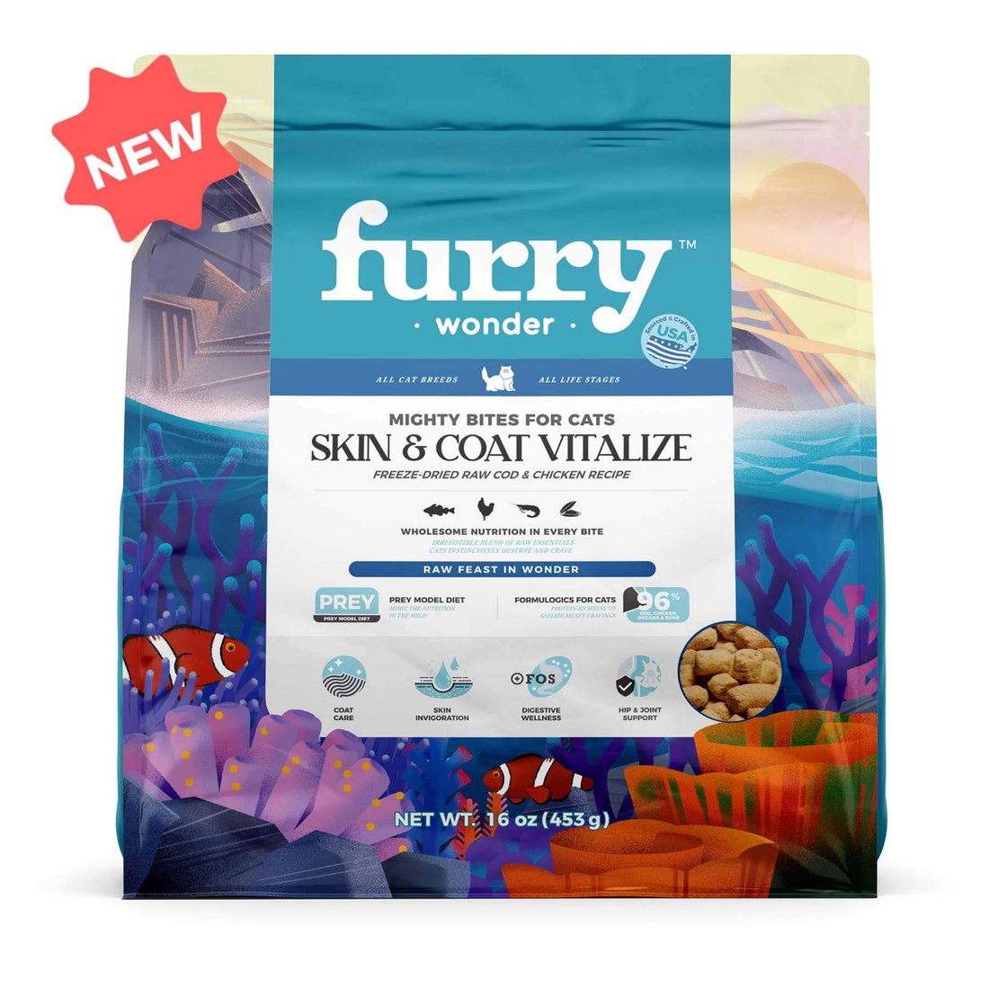 Pet Wonder Skin & Coat Freeze-Dried Cod & Chicken Cat Food