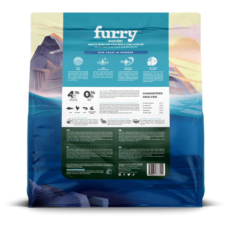 Pet Wonder Skin & Coat Freeze-Dried Cod & Chicken Cat Food