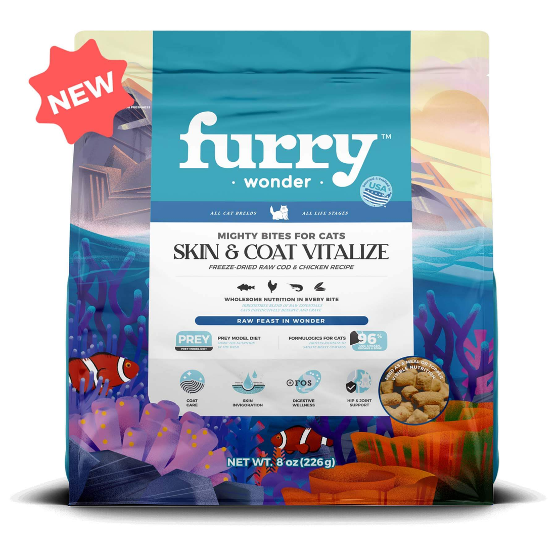 Pet Wonder Skin & Coat Freeze-Dried Cod & Chicken Cat Food