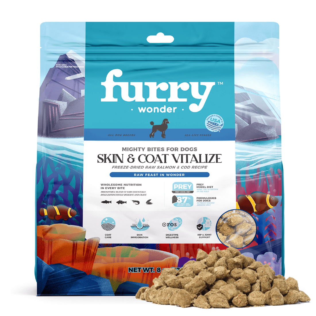 Pet Wonder Skin & Coat Freeze-Dried Salmon & Cod Dog Food