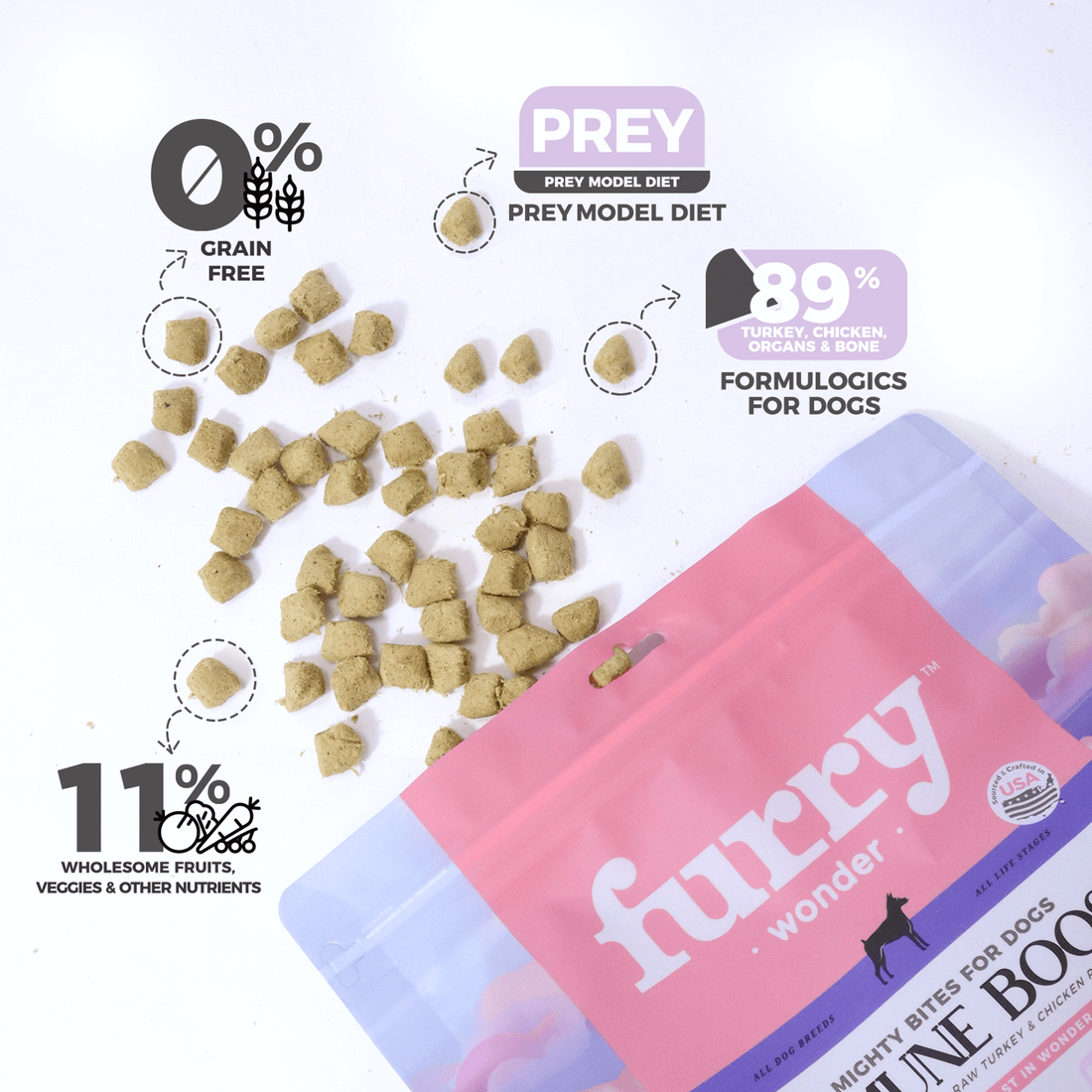 Pet Wonder Immune Boost Freeze-Dried Turkey & Chicken Dog Food 8 oz