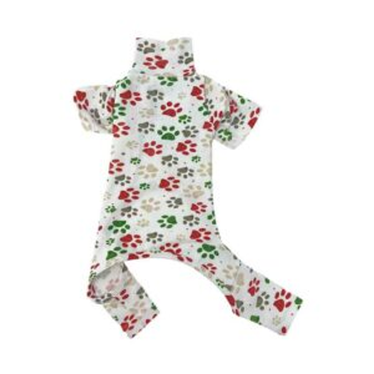 Denim Dog Designs Christmas Paw Print Dog Pajamas