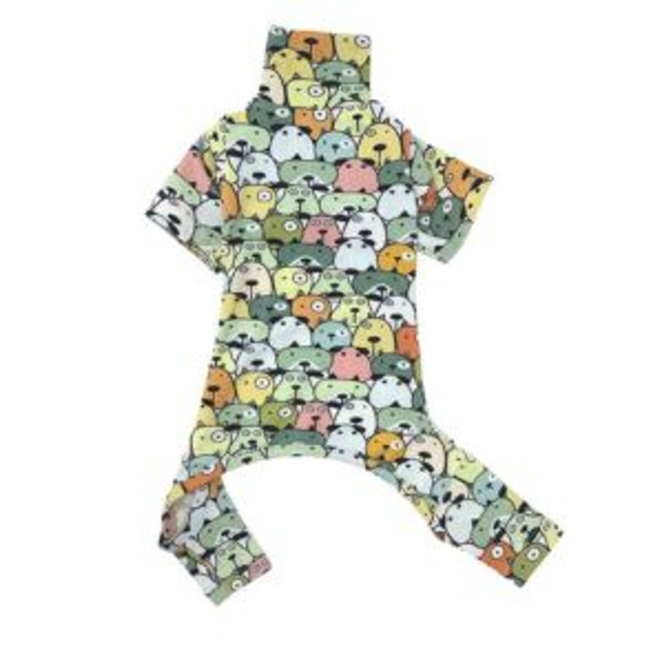Denim Dog Designs Cartoon Dog Faces Pajamas