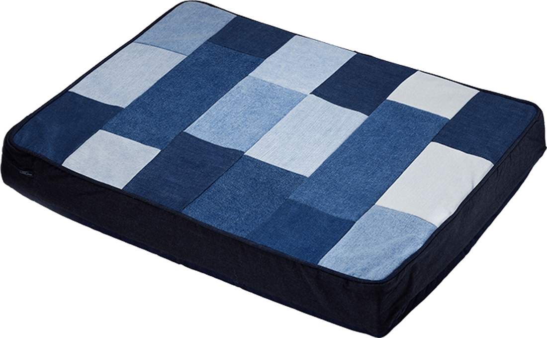 Denim Dog Designs Patched Denim Dog Bed