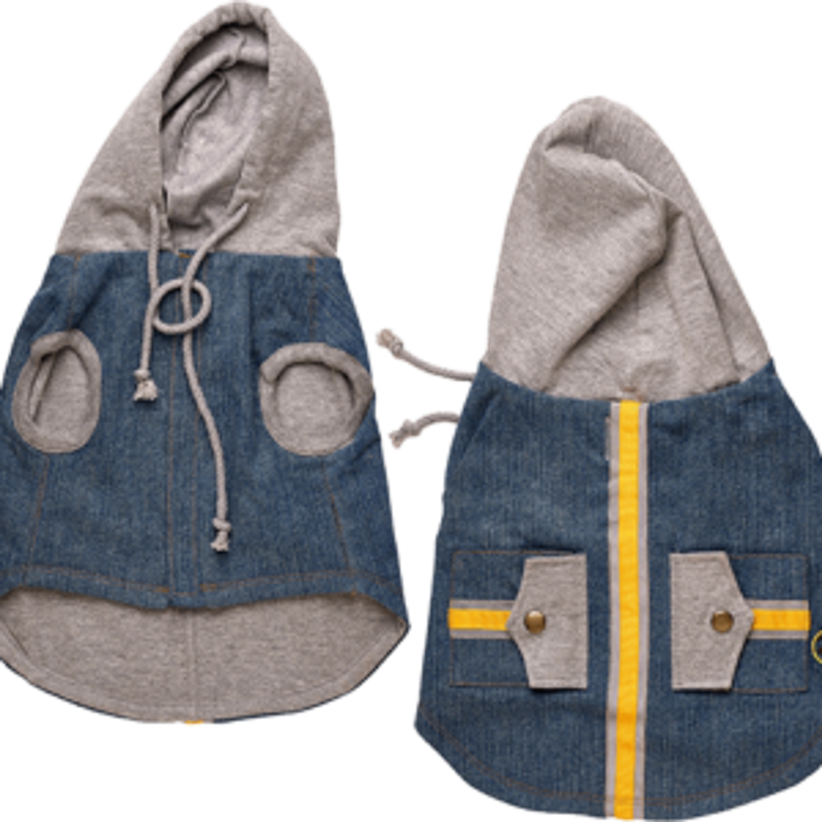 Denim Dog Designs Denim Hoodie Vest