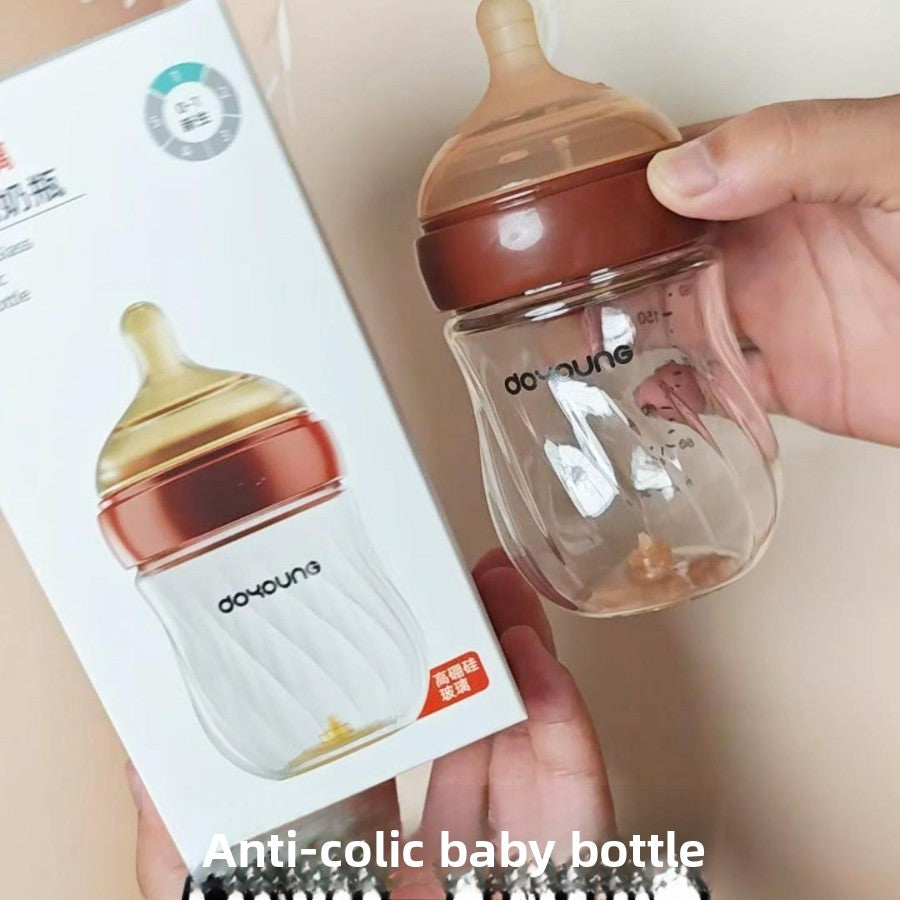 Newborn Baby Anti Colic Glass Bottle